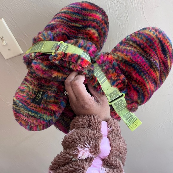 UGG Fluff It Pixelate faux-shearling slide slippers - Picture 4 of 6